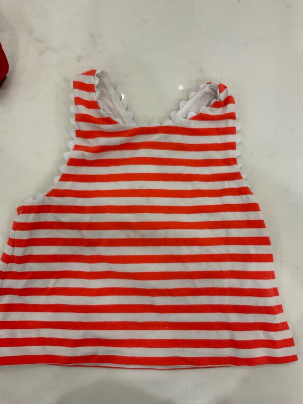 Girls' orange and White Striped Tank Top